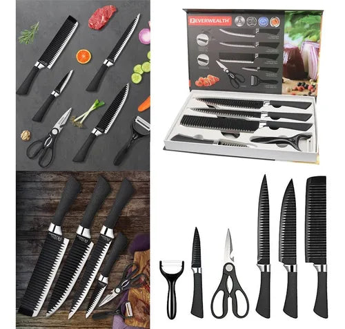 🔥PROFIL™ | SET CUCHILLOS PROFESIONALES X 6 | ACERO INOXIDABLE 🔥