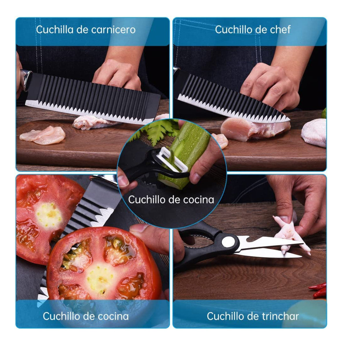 🔥PROFIL™ | SET CUCHILLOS PROFESIONALES X 6 | ACERO INOXIDABLE 🔥